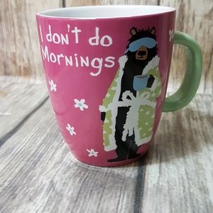I don't do mornings mug with bear